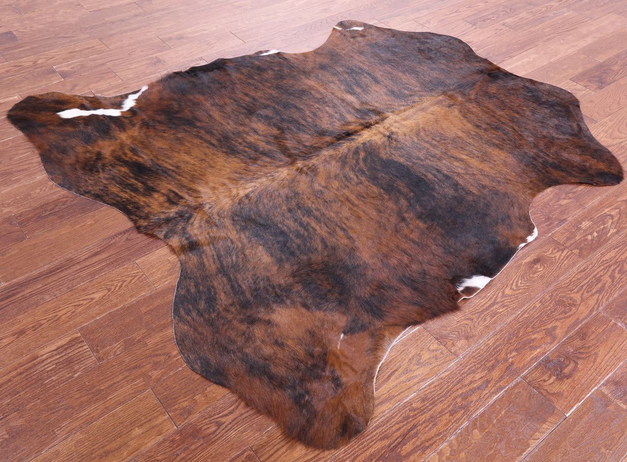 Brindle Natural Cowhide Rug - Medium 6'1"H x 5'8"W