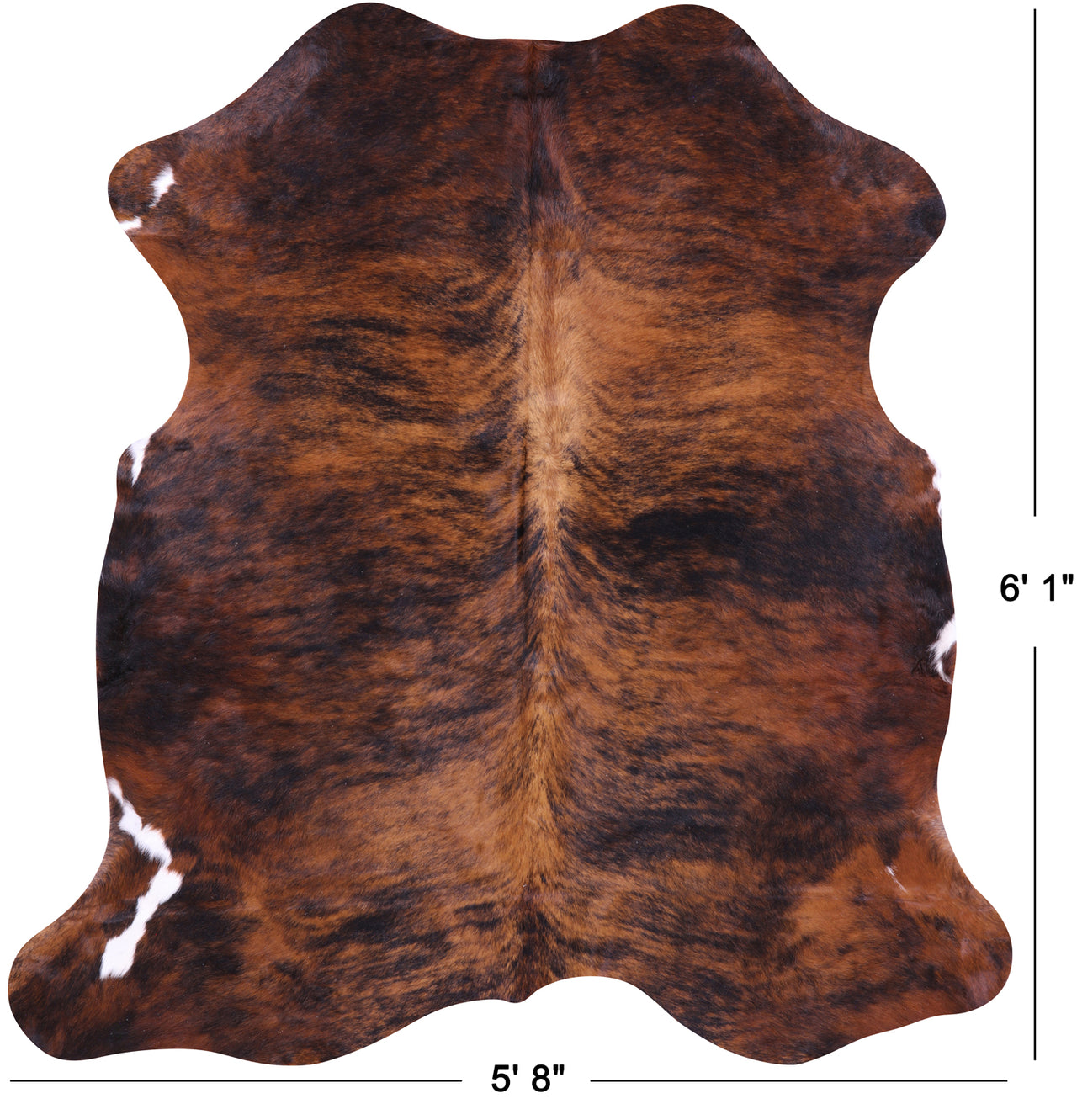 Brindle Natural Cowhide Rug - Medium 6'1"H x 5'8"W