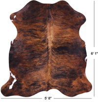 Thumbnail for Brindle Natural Cowhide Rug - Medium 6'1