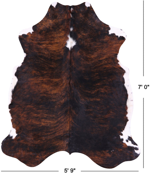 Dark Brindle Natural Cowhide Rug - X-Large 7'0