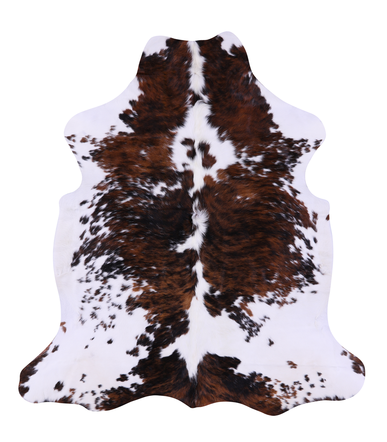 Tricolor Natural Cowhide Rug - XLarge 7' 0"H x 6' 1"W