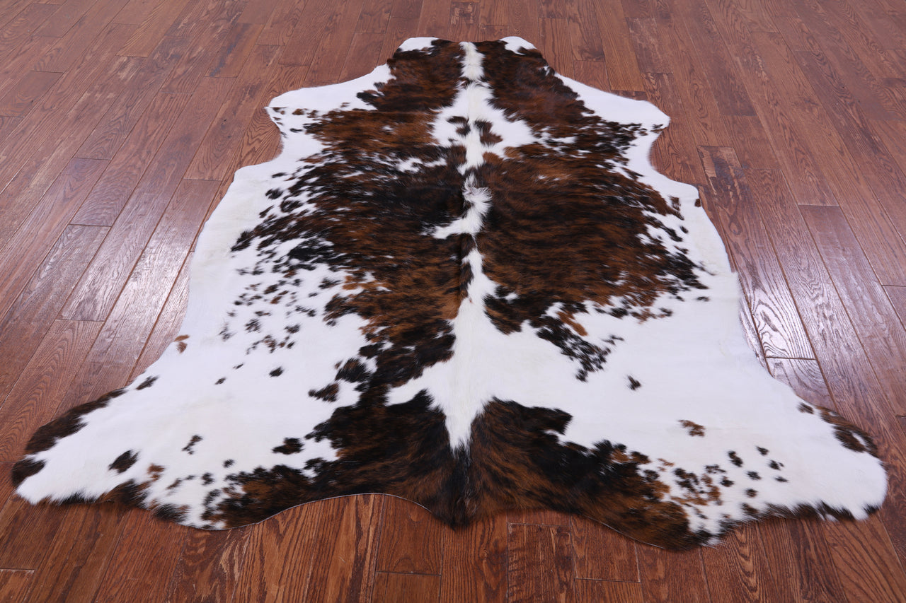 Tricolor Natural Cowhide Rug - XLarge 7' 0"H x 6' 1"W