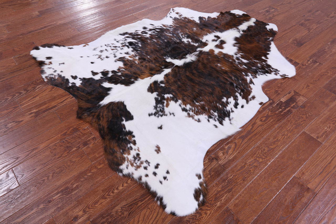 Tricolor Natural Cowhide Rug - XLarge 7' 0"H x 6' 1"W