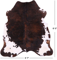 Thumbnail for Brown & White Natural Cowhide Rug - Medium 6'0