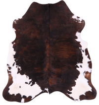 Thumbnail for Brown & White Natural Cowhide Rug - Medium 6'0