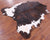 Brown & White Natural Cowhide Rug - Medium 6'0"H x 5'7"W