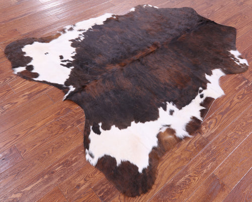 Brown & White Natural Cowhide Rug - Medium 6'0