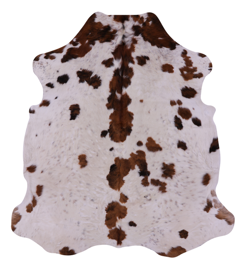Brown & White Natural Cowhide Rug - X-Large 7' 0
