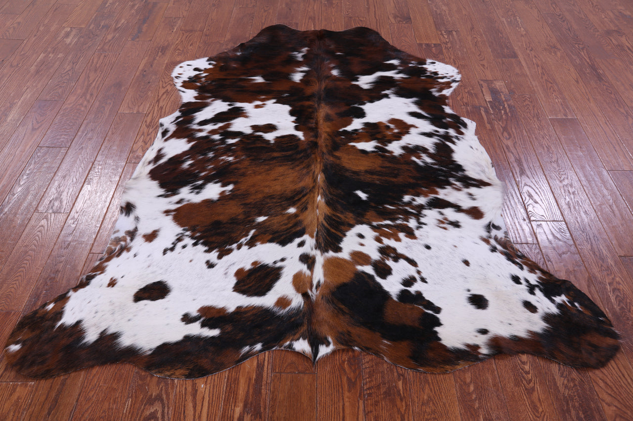 Tricolor Natural Cowhide Rug - Large 6'6"H x 5'11"W