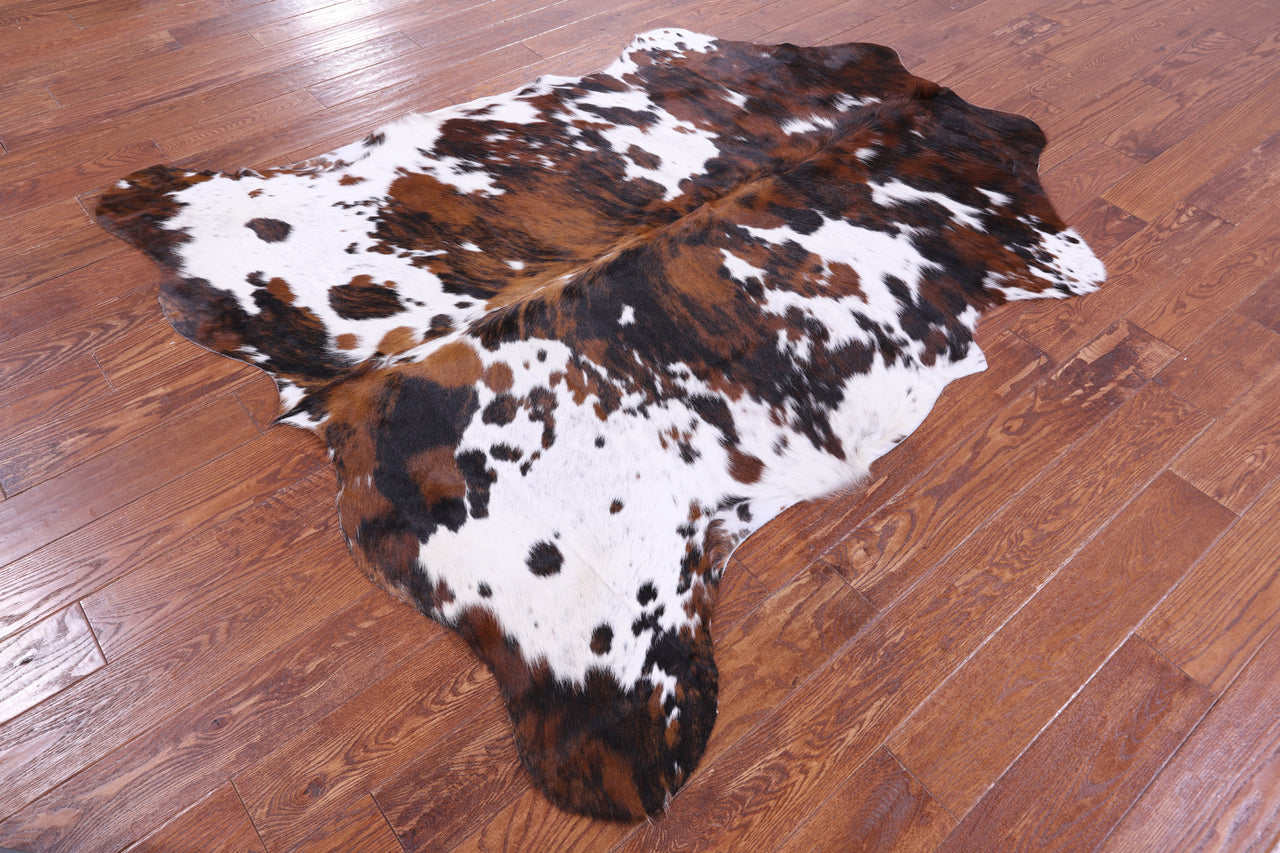 Tricolor Natural Cowhide Rug - Large 6'6"H x 5'11"W