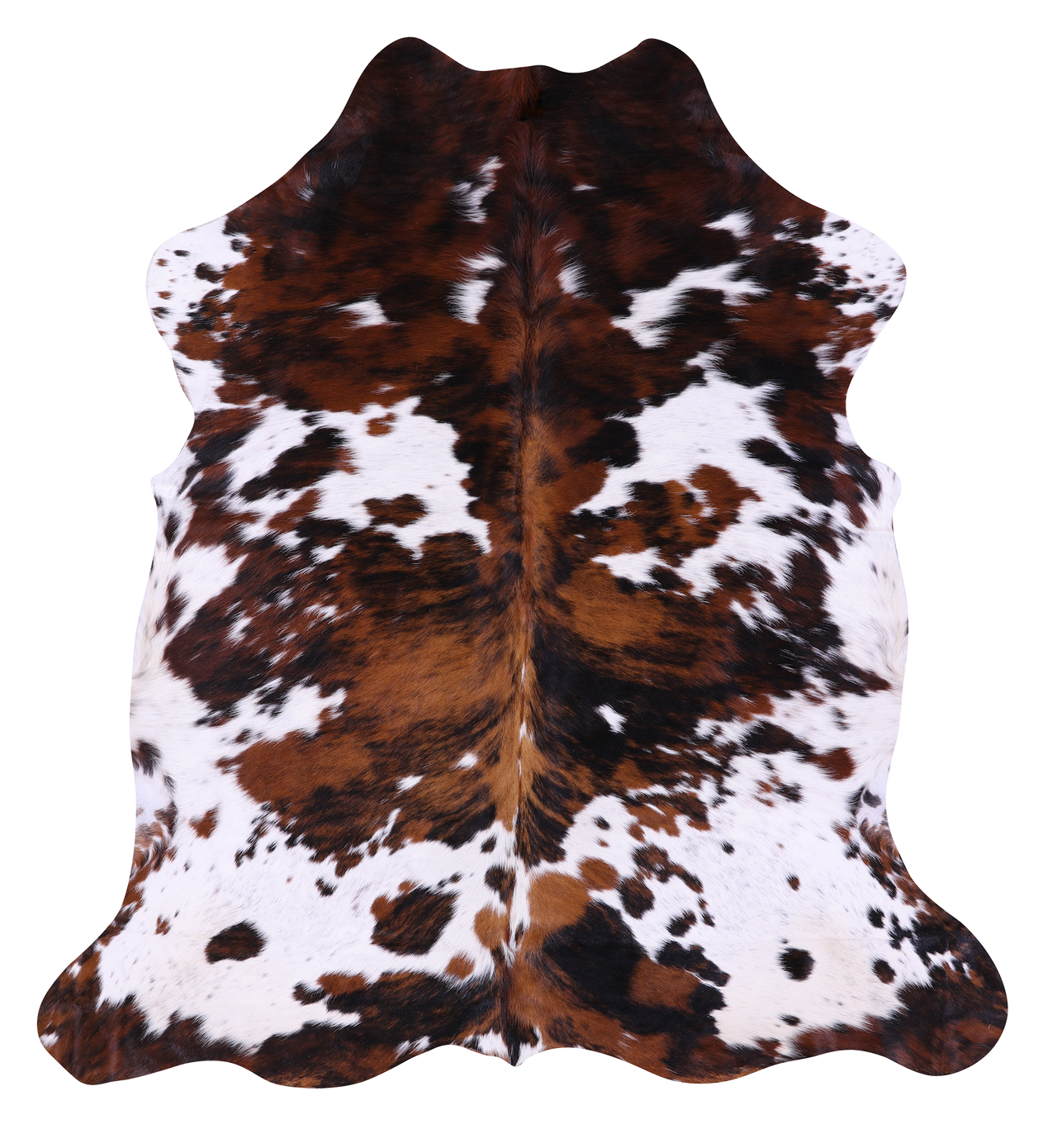 Tricolor Natural Cowhide Rug - Large 6'6"H x 5'11"W