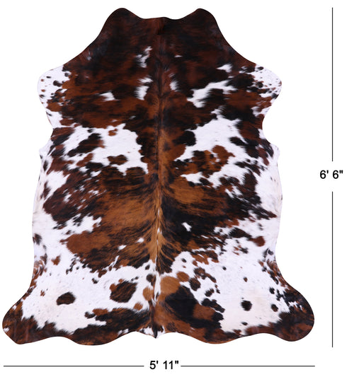 Tricolor Natural Cowhide Rug - Large 6'6