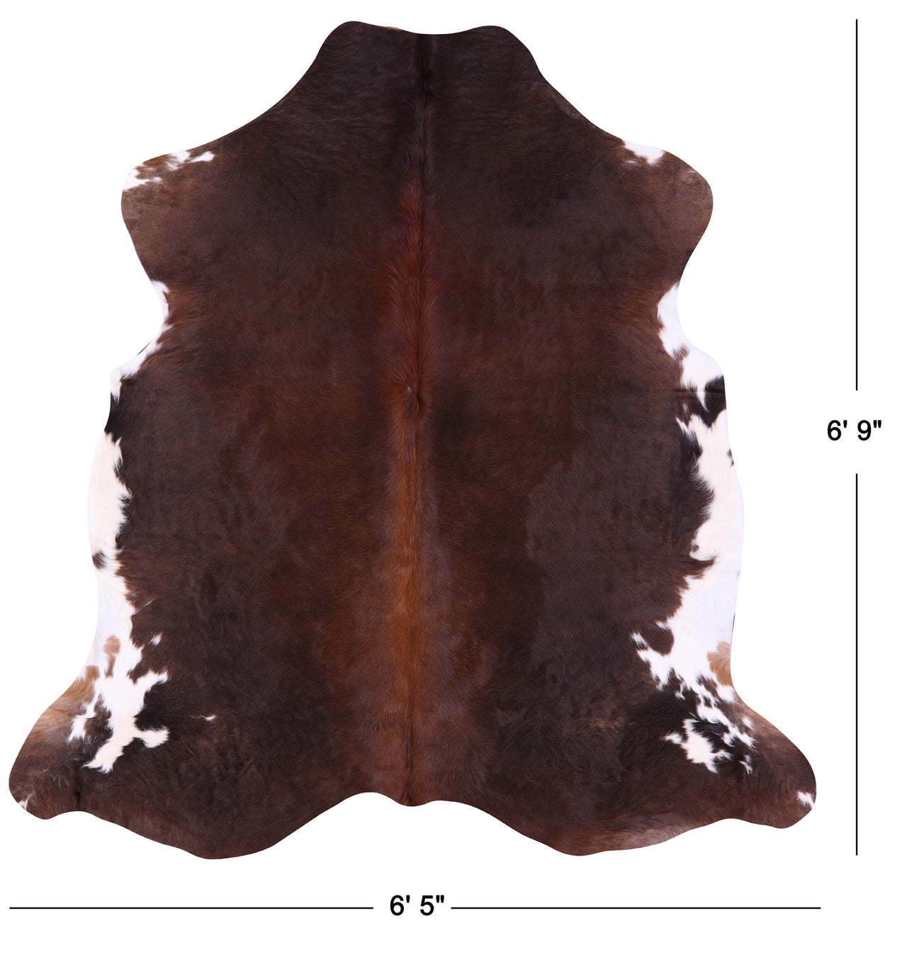 Brown Natural Cowhide Rug - Large 6'9"H x 6'5"W