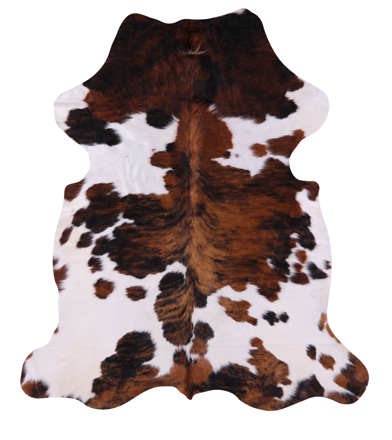 Tricolor Natural Cowhide Rug - Large 6'9"H x 5'8"W