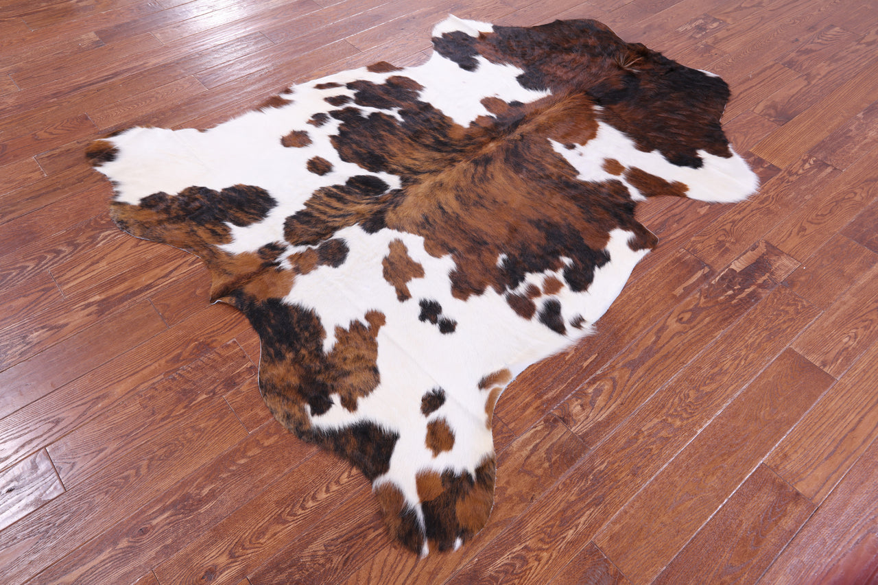 Tricolor Natural Cowhide Rug - Large 6'9"H x 5'8"W