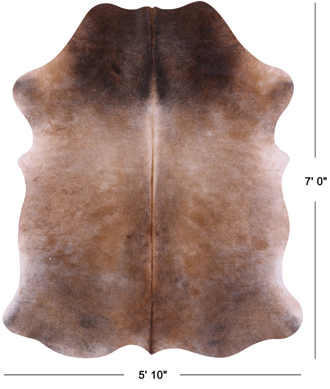 Brown Natural Cowhide Rug - X-Large 7'0"H x 5'10"W