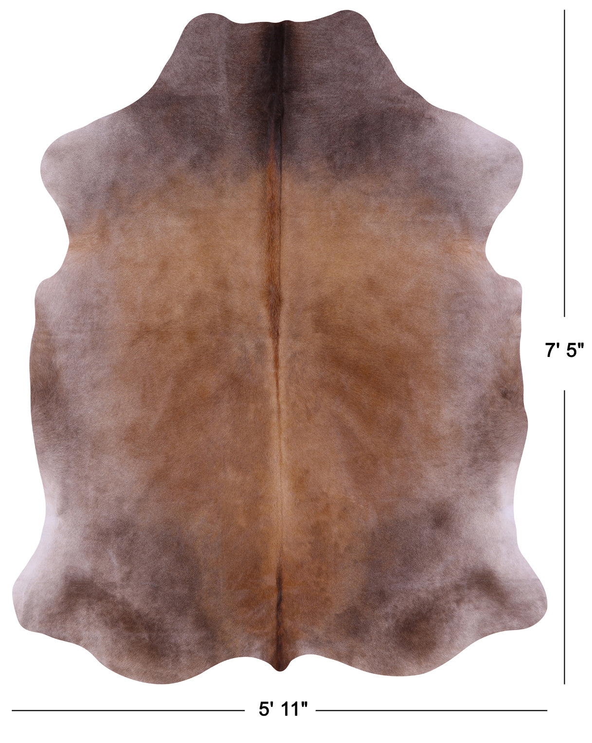 Brown Natural Cowhide Rug - X-Large 7'5"H x 5'11"W