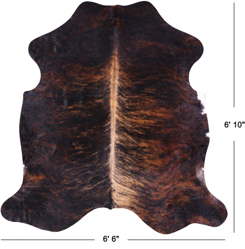 Dark Brindle Natural Cowhide Rug - Large 6'10