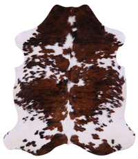 Thumbnail for Tricolor Natural Cowhide Rug - Large 6'6