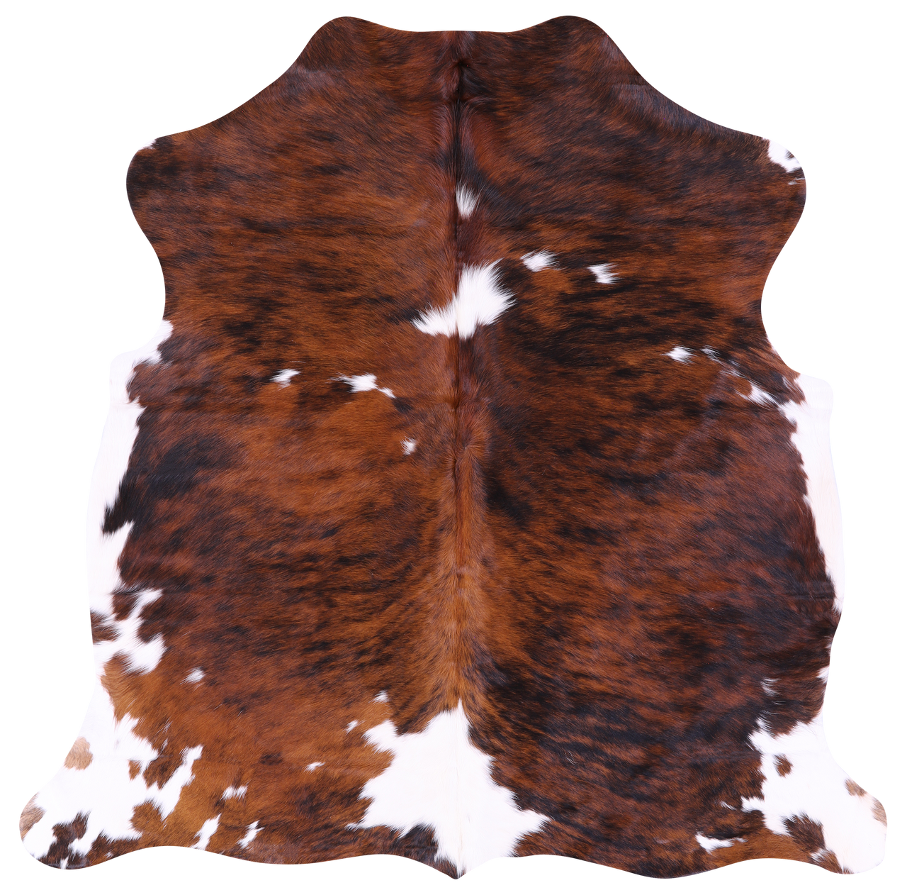 Tricolor Natural Cowhide Rug - Medium 5'6"H x 5'5"W