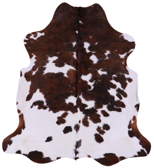 Brown & White Natural Cowhide Rug - Large 6'10