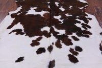 Thumbnail for Brown & White Natural Cowhide Rug - Large 6'10