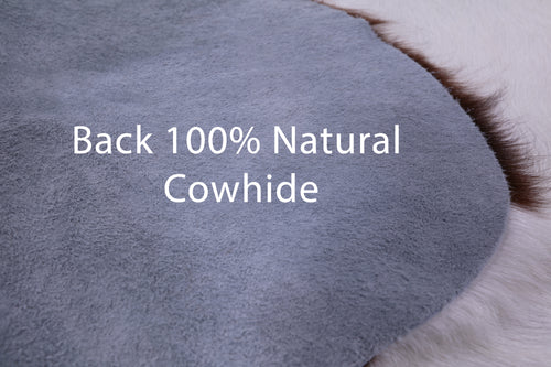 Brown & White Natural Cowhide Rug - Large 6'10