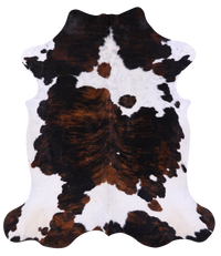 Thumbnail for Brindle Tricolor Natural Cowhide Rug - X-Large 7'5