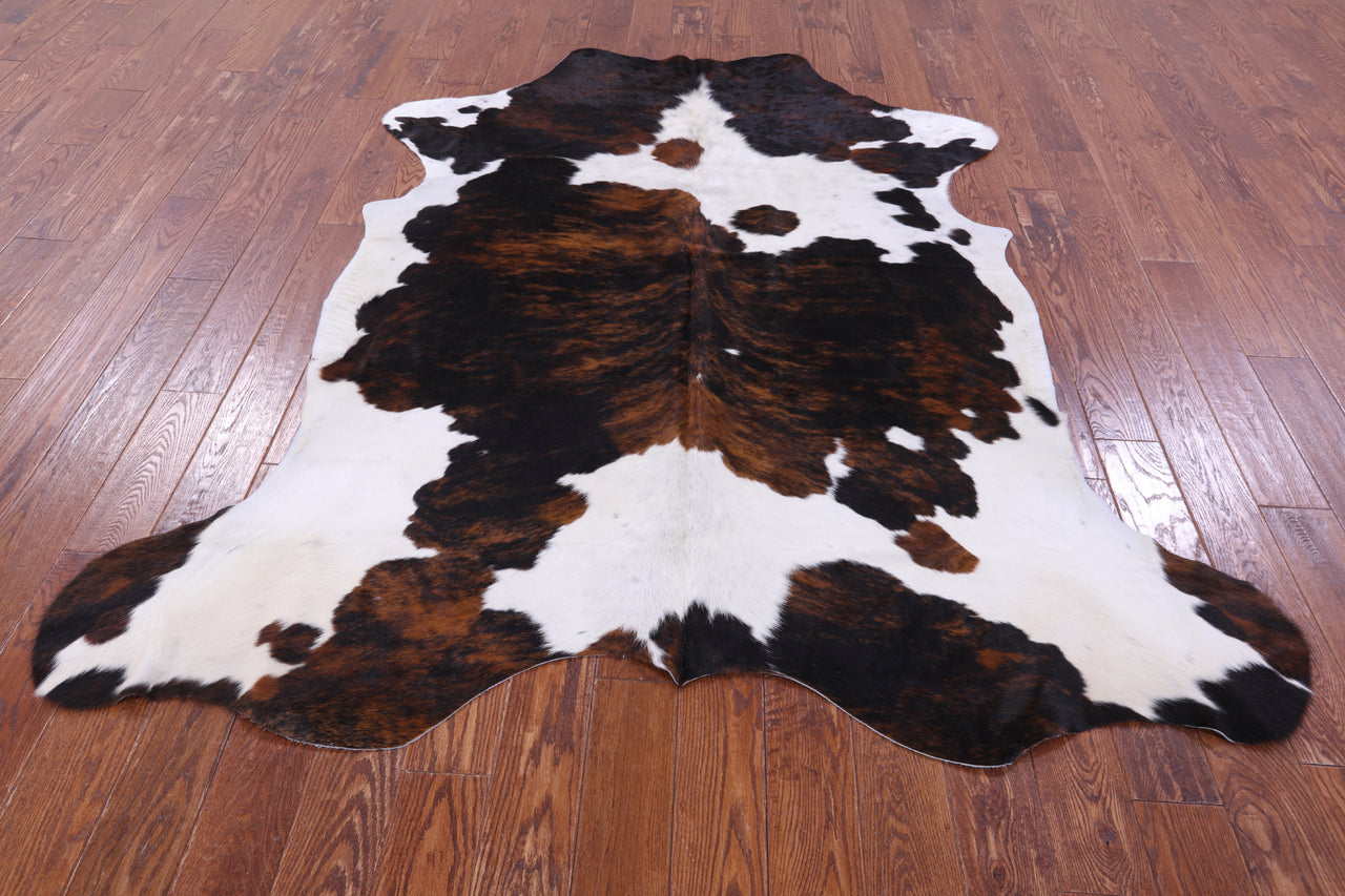 Brindle Tricolor Natural Cowhide Rug - X-Large 7'5"H x 6'6"W