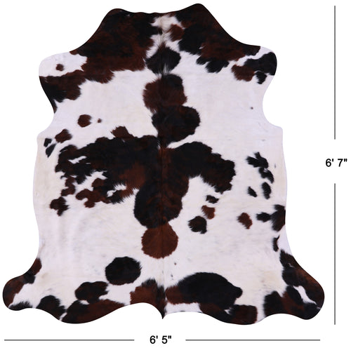 Tricolor Natural Cowhide Rug - Large 6'7