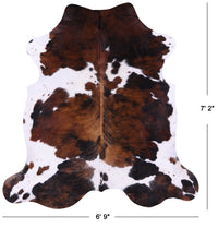 Thumbnail for Tricolor Natural Cowhide Rug - X-Large 7'2