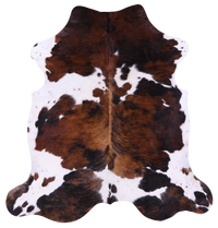 Thumbnail for Tricolor Natural Cowhide Rug - X-Large 7'2