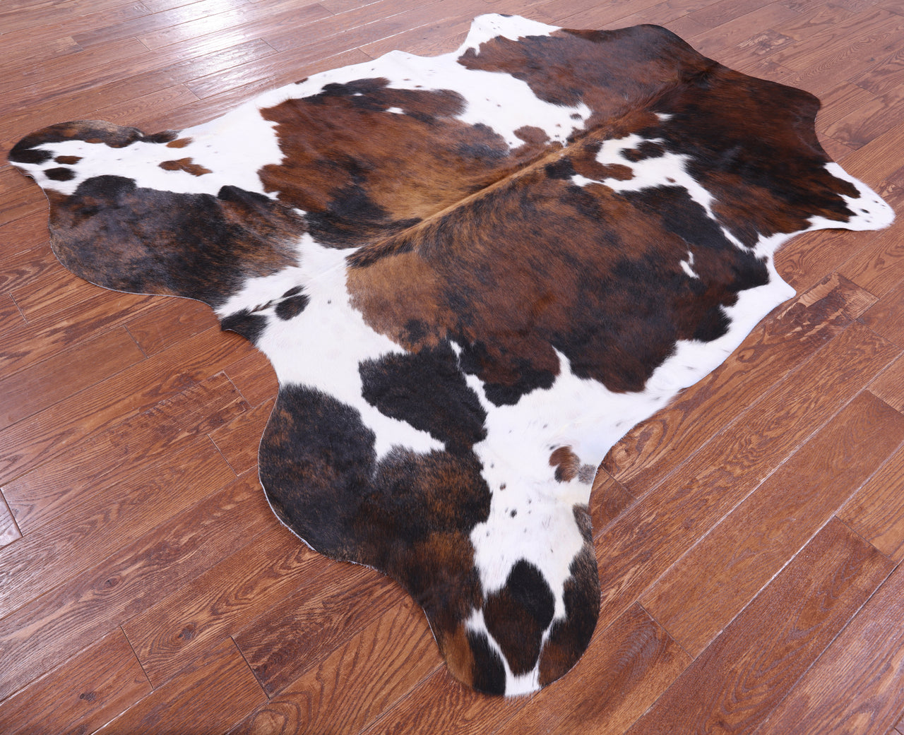 Tricolor Natural Cowhide Rug - X-Large 7'2"H x 6'9"W