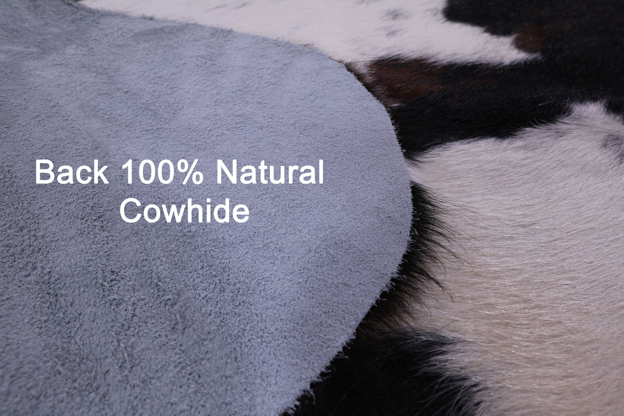 Tricolor Natural Cowhide Rug - XLarge 7' 4"H x 6' 4"W