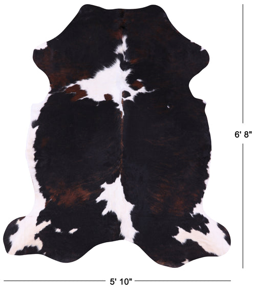 Tricolor Natural Cowhide Rug - Large 6' 8