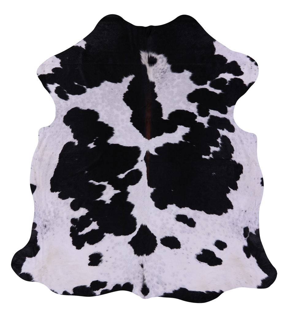 Black & White Natural Cowhide Rug - X-Large 7' 7"H x 7' 0"W