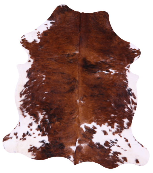 Brown & White Natural Cowhide Rug - X-Large 7'4"H x 6'7"W