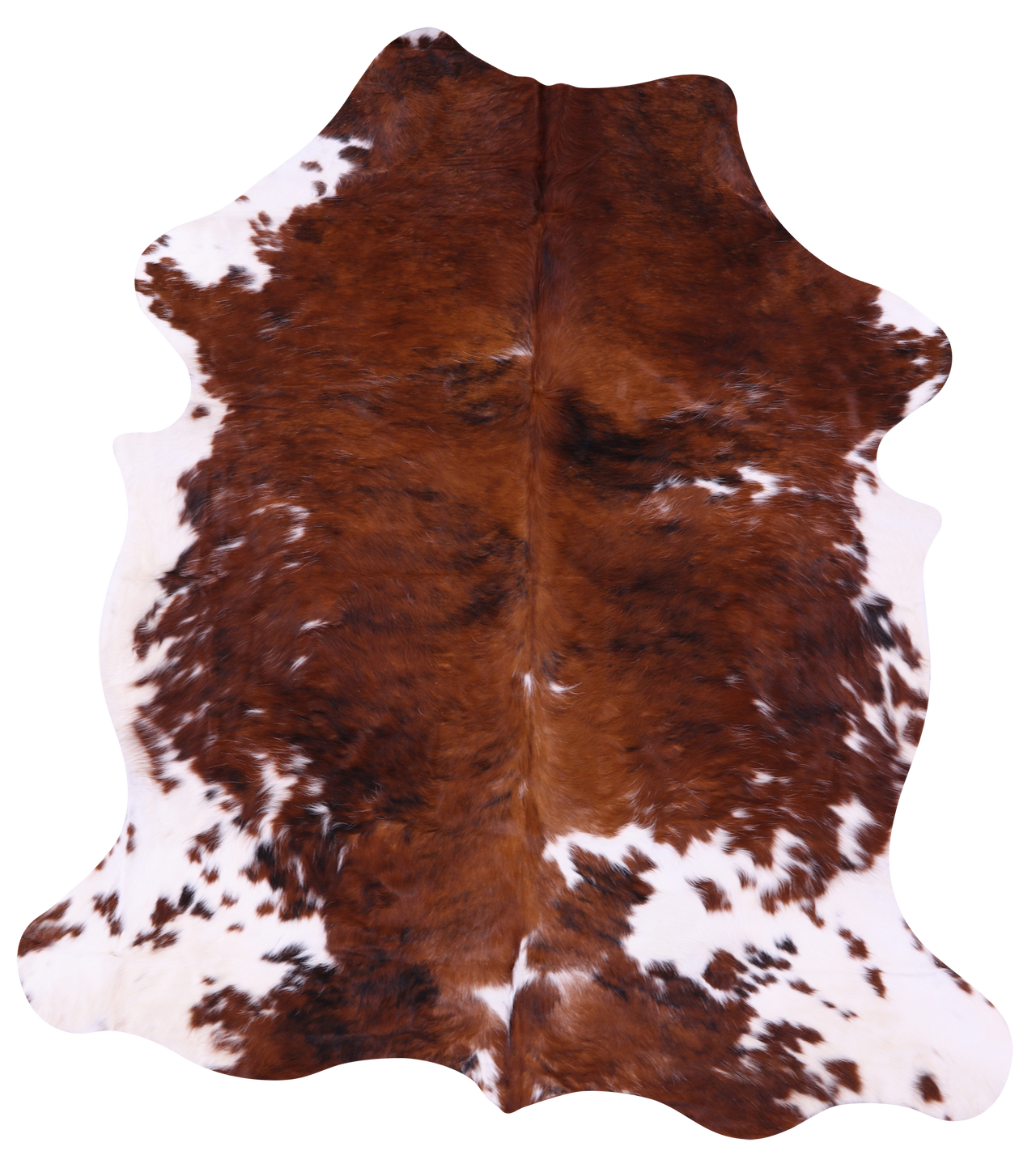 Brown & White Natural Cowhide Rug - X-Large 7'4"H x 6'7"W