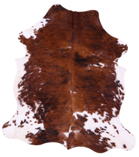 Thumbnail for Brown & White Natural Cowhide Rug - X-Large 7'4