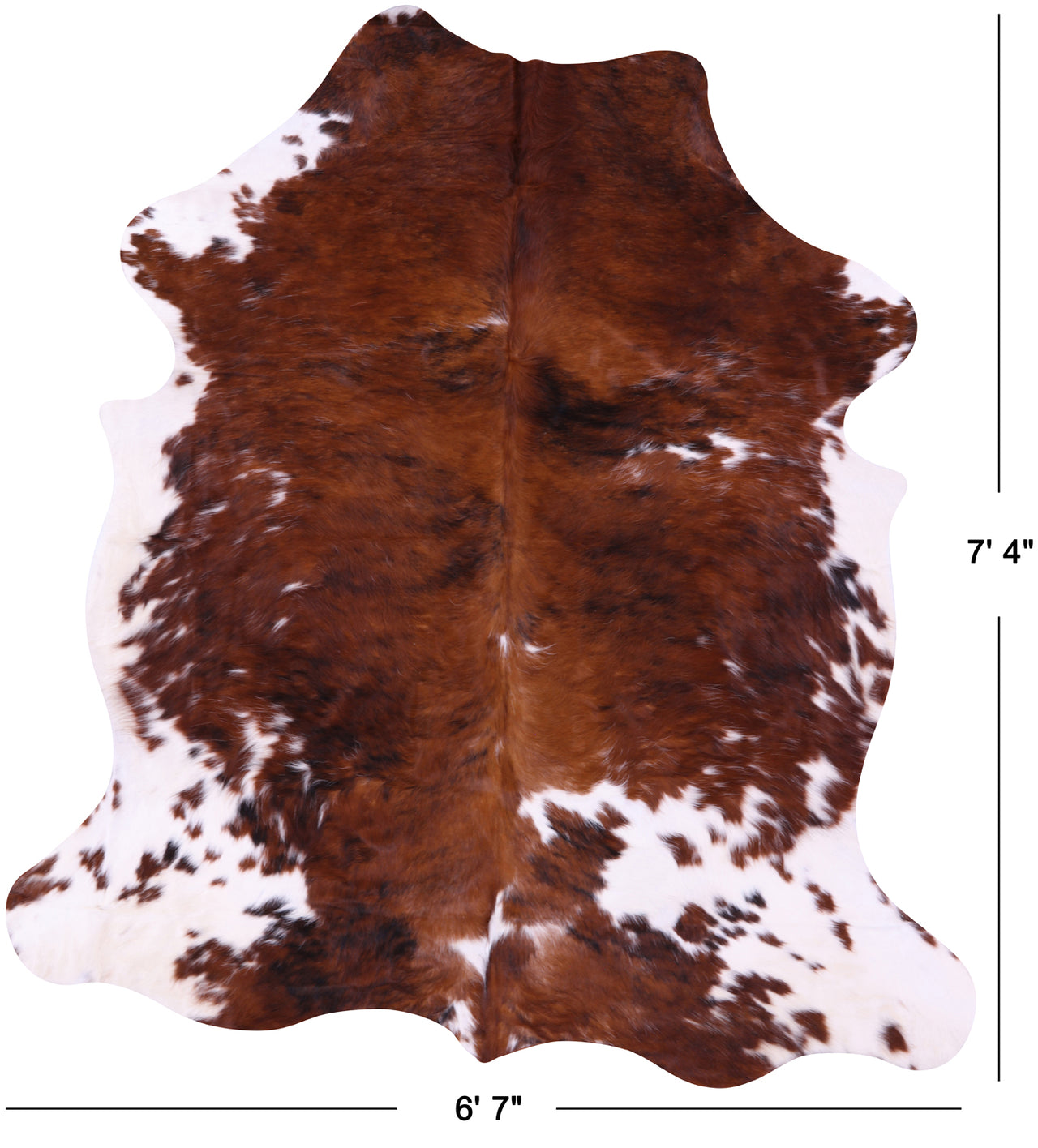 Brown & White Natural Cowhide Rug - X-Large 7'4"H x 6'7"W