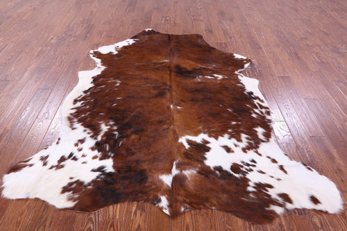 Brown & White Natural Cowhide Rug - X-Large 7'4