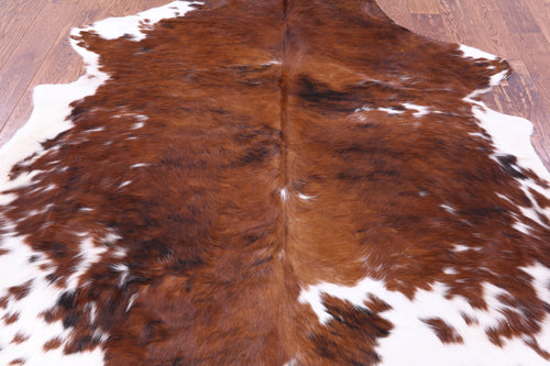 Brown & White Natural Cowhide Rug - X-Large 7'4