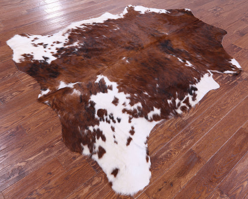 Brown & White Natural Cowhide Rug - X-Large 7'4