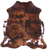 Thumbnail for Brindle Natural Cowhide Rug - Large 6'9