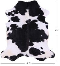 Thumbnail for Black & White Natural Cowhide Rug - Medium 6'2