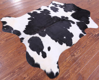 Thumbnail for Black & White Natural Cowhide Rug - Medium 6'2