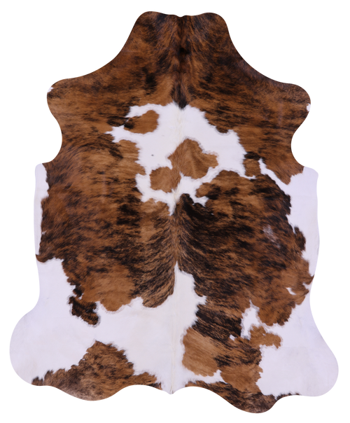 Brindle Brown & White Natural Cowhide Rug - X-Large 7'5