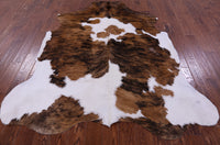 Thumbnail for Brindle Brown & White Natural Cowhide Rug - X-Large 7'5