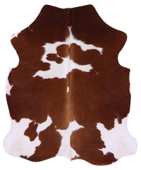 Thumbnail for Brown & White Natural Cowhide Rug - Medium 6'0