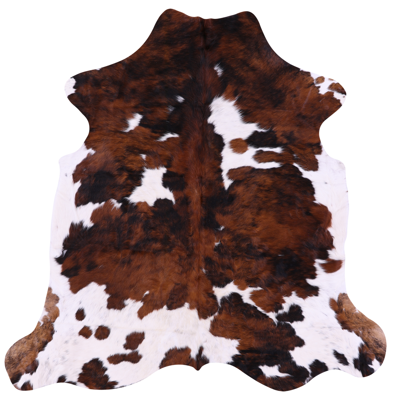 Tricolor Natural Cowhide Rug - Medium 6'2"H x 6'1"W